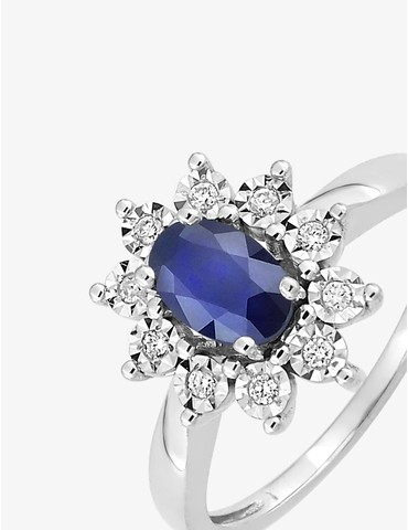 Bague or blanc 750 ‰,...