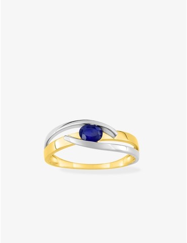 Bague bicolore or 750 ‰ et...