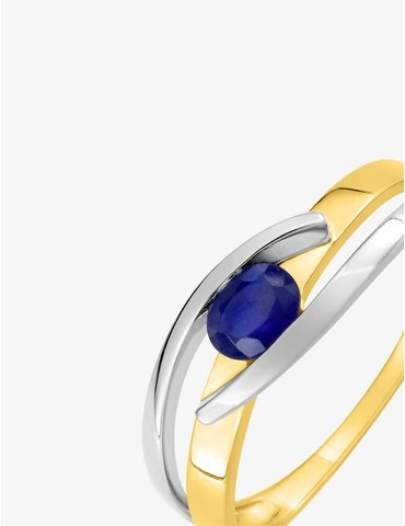 Bague bicolore or 750 ‰ et...