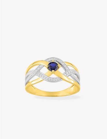 Bague bicolore or jaune 750...