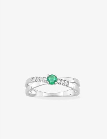 Bague or blanc 750 ‰,...