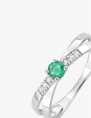Bague or blanc 750 ‰,...