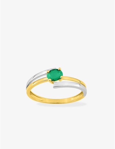 Bague bicolore en or jaune...