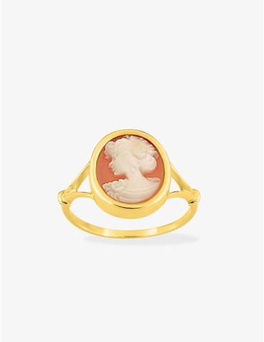 Bague or jaune 750 ‰ et camée