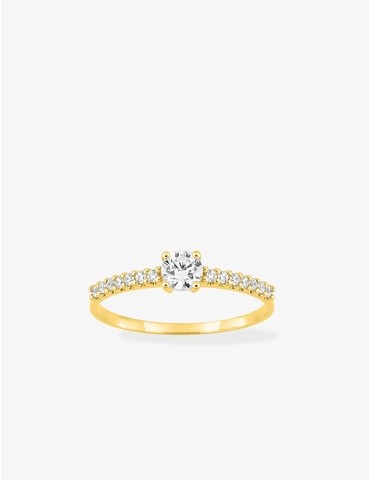 Bague solitaire accompagné...