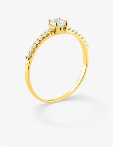 Bague solitaire accompagné...