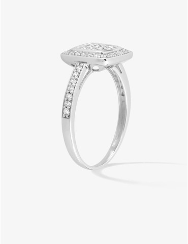 Bague or blanc 750 ‰, oxyde...