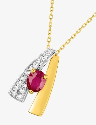 Collier fantaisie or jaune...
