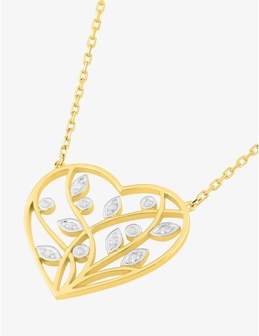 Collier cœur or jaune 375 ‰...