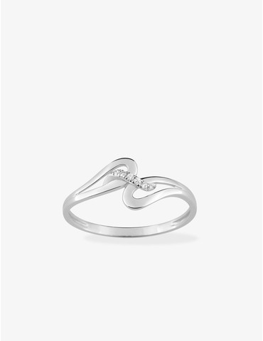 Bague or blanc 750‰ boucles...