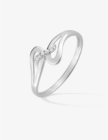 Bague or blanc 750‰ boucles...