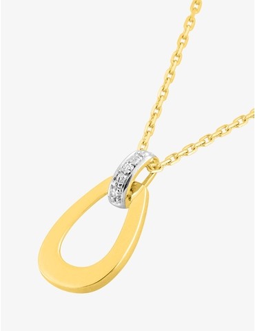 Collier ovale et anneau or...