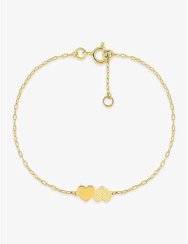 Bracelet double cœur or...