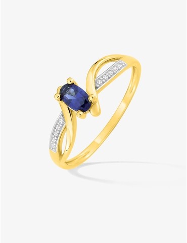 Bague saphir vertical en or...