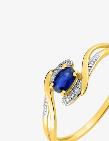 Bague saphir horizontal en...