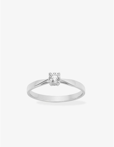 Bague solitaire en or blanc...