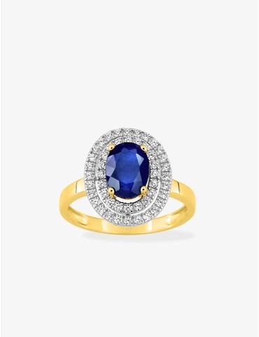 Bague saphir et oxydes de...