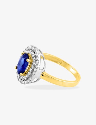 Bague saphir et oxydes de...