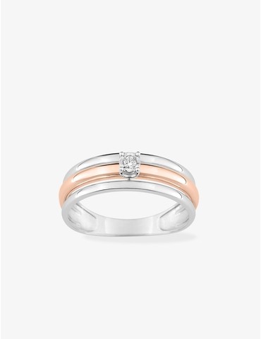 Solitaire bicolore diamant...