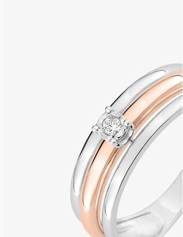 Solitaire bicolore diamant...