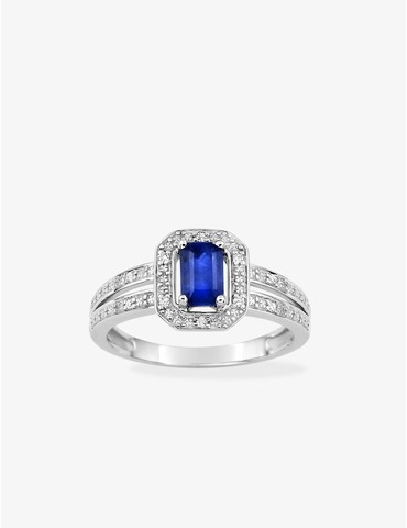 Bague saphir et diamants en...