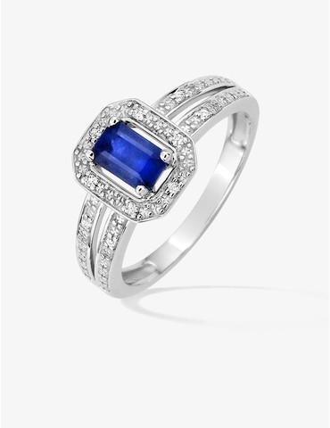 Bague saphir et diamants en...