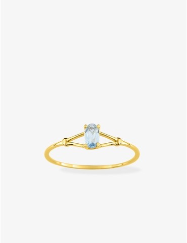 Bague fine aigue-marine