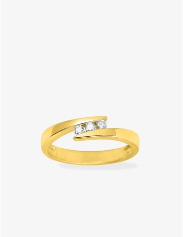 Bague diamant en or 750‰ et...