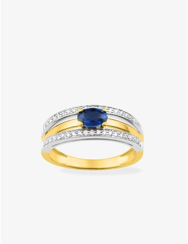 Bague saphir et diamant en...