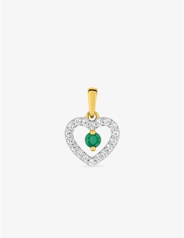 Pendentif émeraude et oxyde...