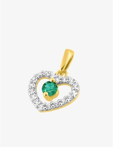 Pendentif émeraude et oxyde...