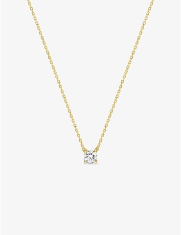 Collier solitaire or jaune...