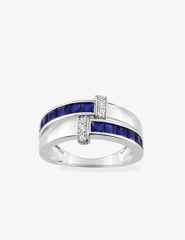 Bague or blanc 750‰,...