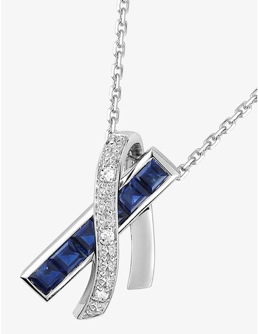 Collier rubans or blanc...