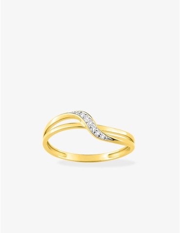 Bague ondulée or jaune...