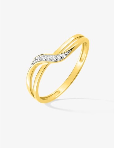 Bague ondulée or jaune...