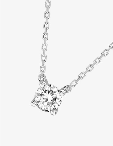 Collier solitaire or blanc...