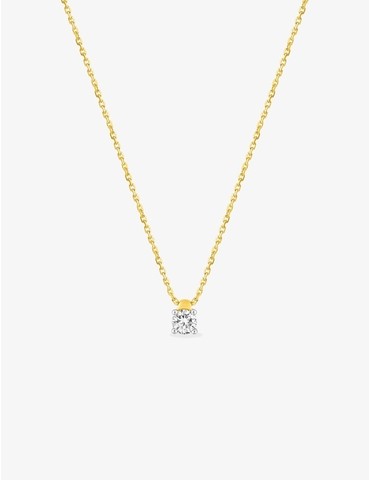 Collier solitaire or jaune...