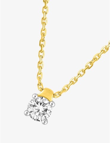 Collier solitaire or jaune...