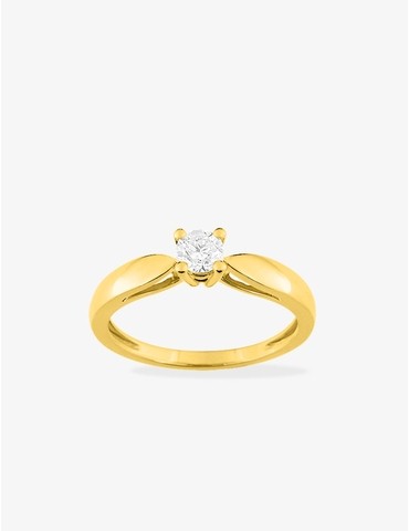 Solitaire or jaune 750‰ et...