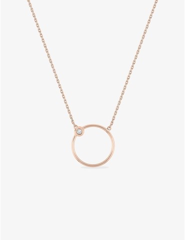 Collier cercle or rose 750‰...