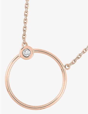 Collier cercle or rose 750‰...
