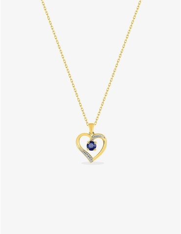 Collier cœur or jaune 375‰,...