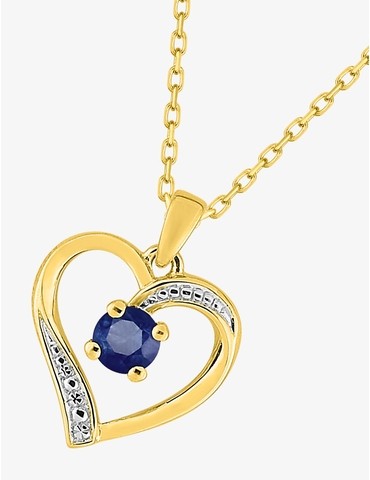 Collier cœur or jaune 375‰,...