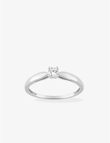 Solitaire or blanc 750‰ et...