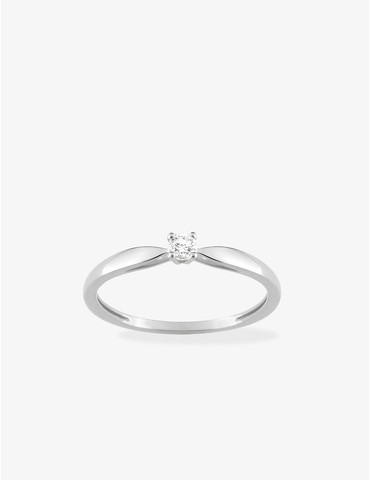 Solitaire or blanc 750‰ et...