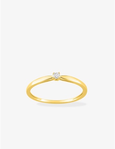 Solitaire or jaune 750‰ et...