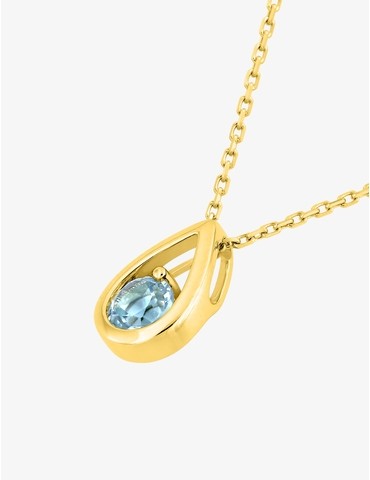 Collier en or 375‰ topaze...