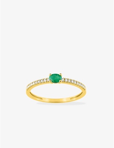 Bague émeraude en or jaune...