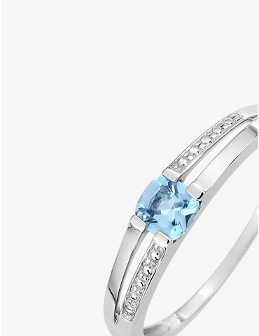 Bague en or blanc 375 ‰ et...